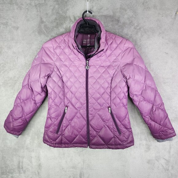 Womens Purple Ombre Free Country Quilted Down Jacket Full Zip Long Sleeve L - Picture 2 of 11